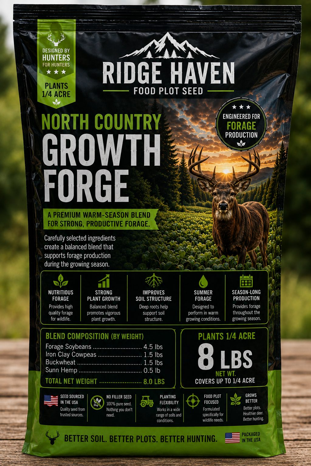 Ridge Haven Blinds North Country Growth Forge 8 lb food plot seed bag