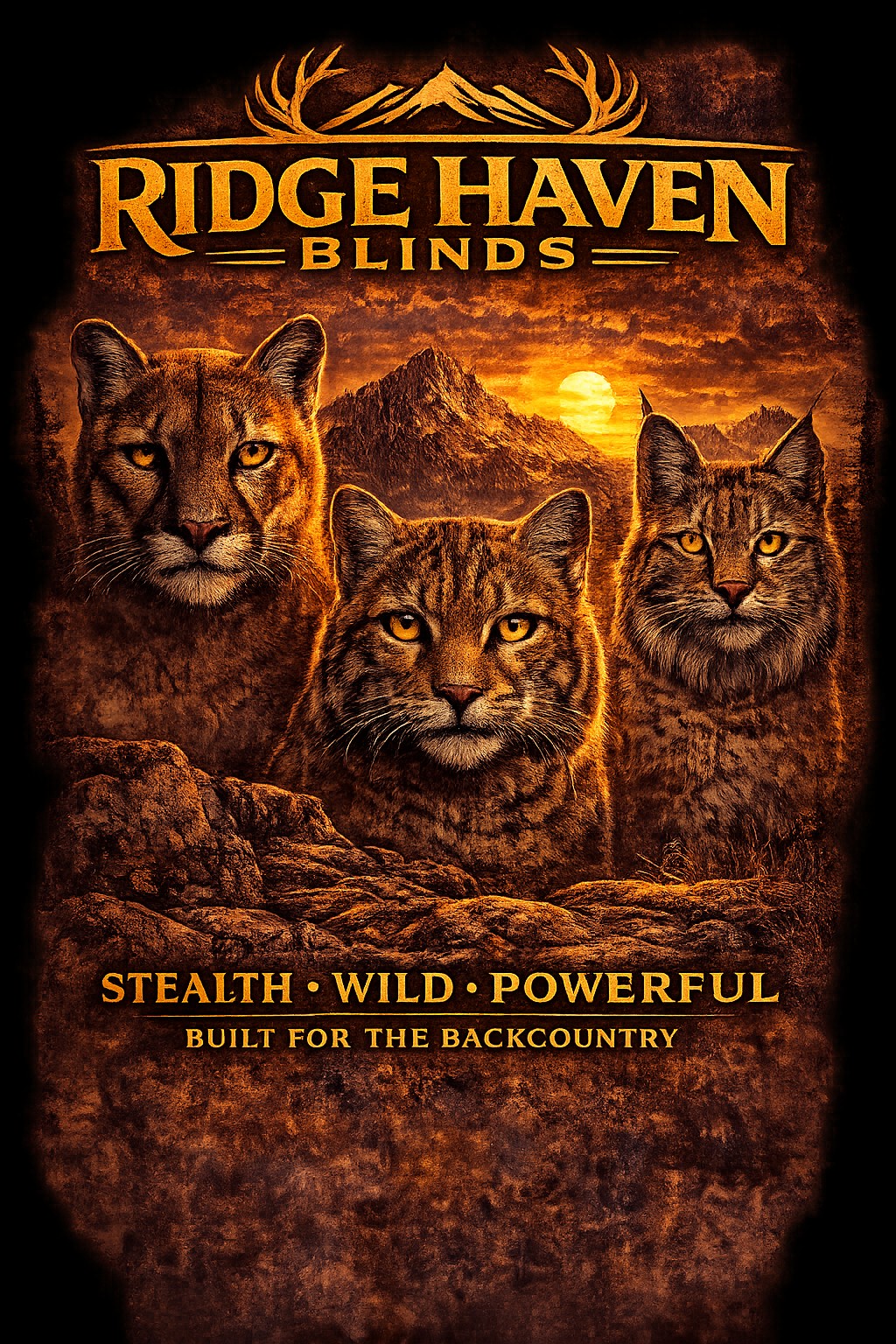 Ridge Haven Blinds backcountry cats design for standard hoodie