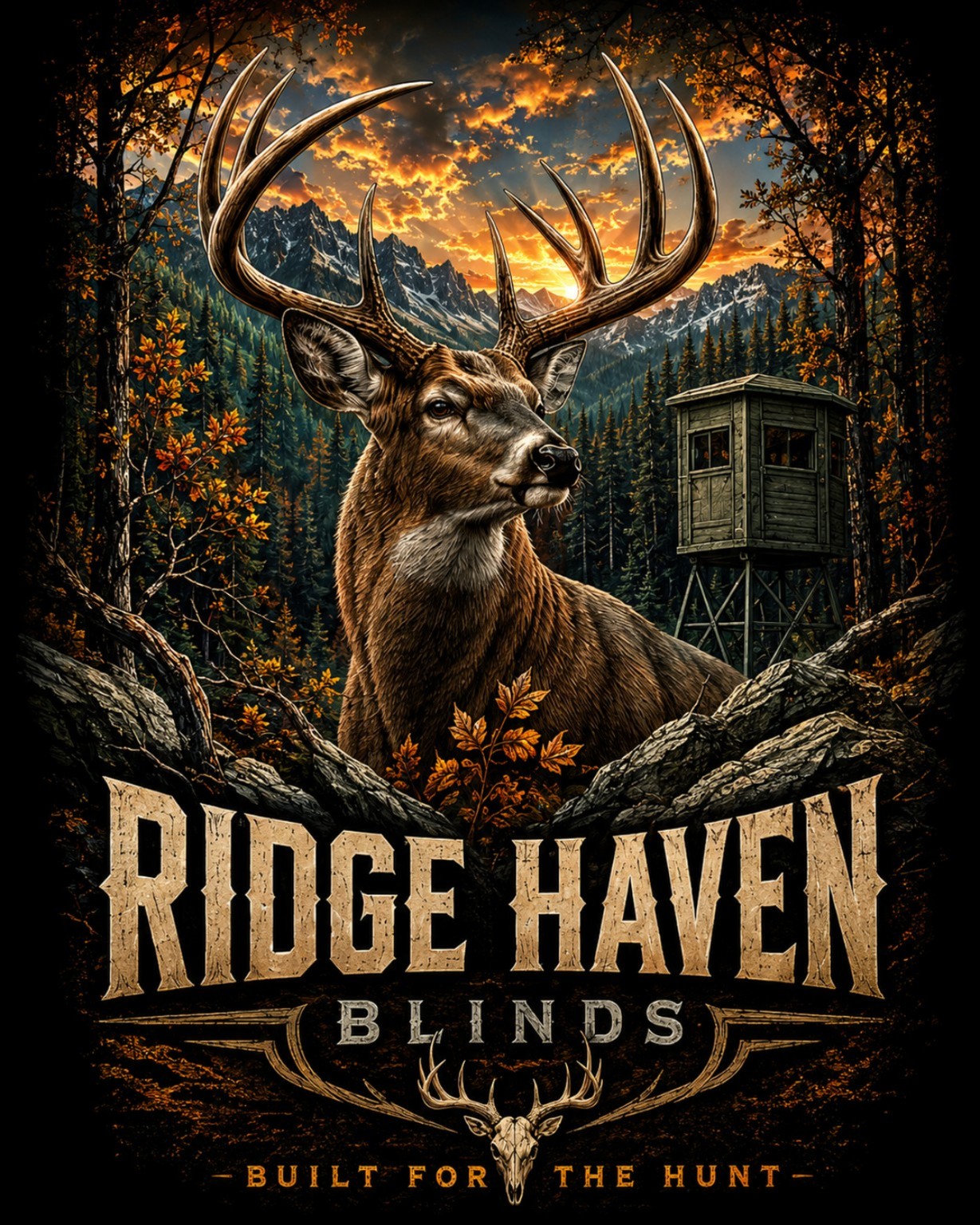 Ridge Haven Blinds Built for the Hunt design for standard T-shirt