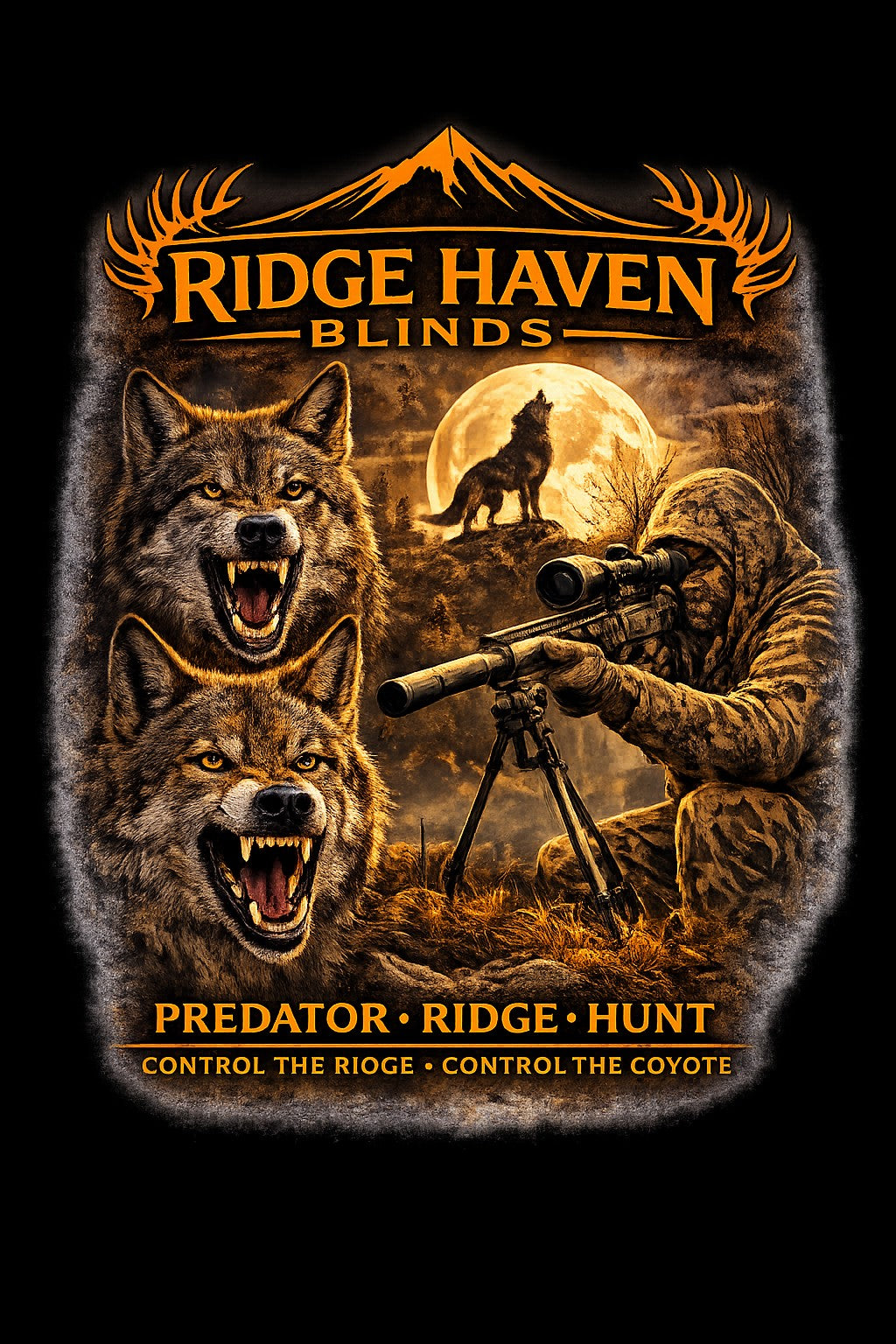 Ridge Haven Blinds Predator Ridge Hunt design for standard T-shirt