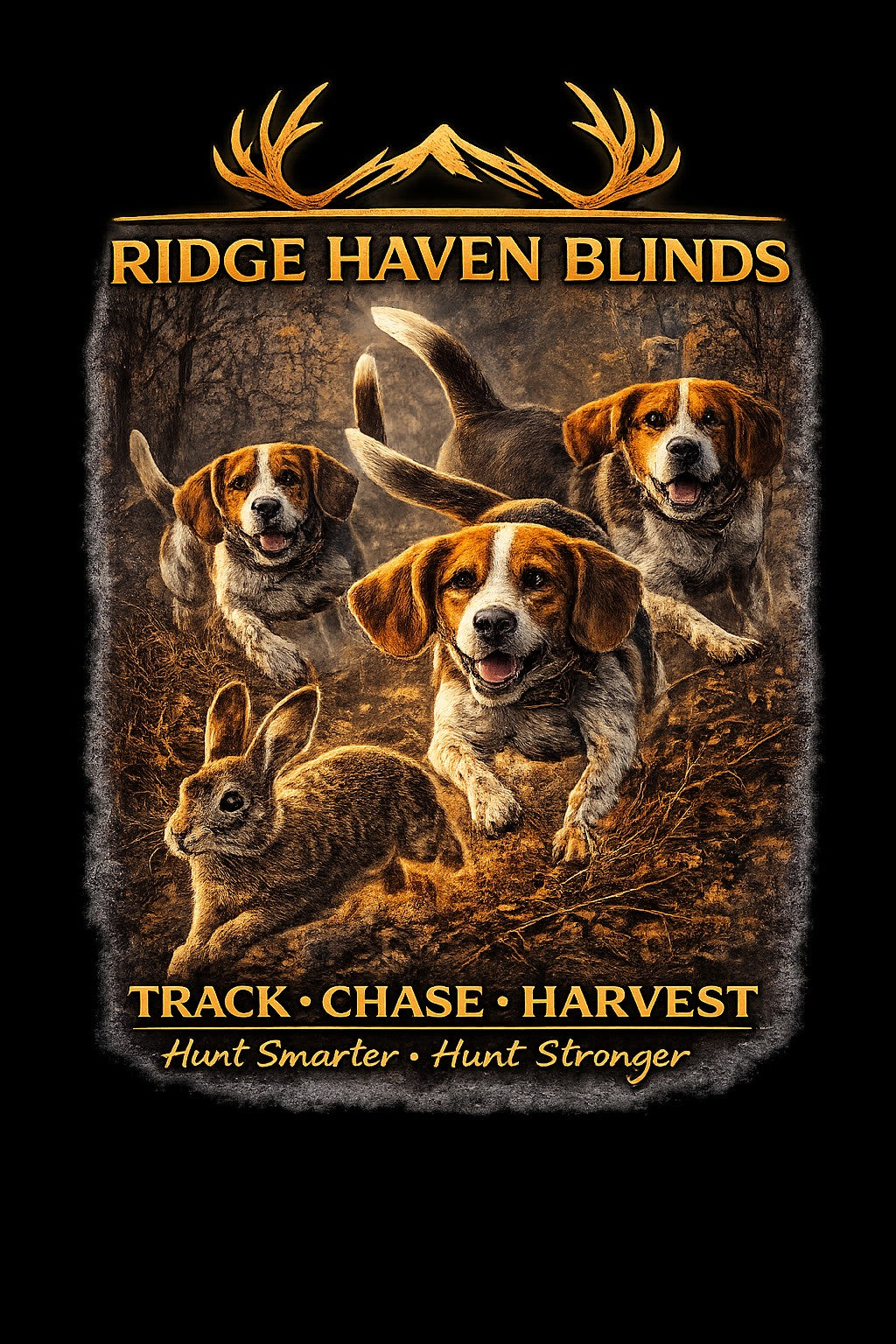 Ridge Haven Blinds Track Chase Harvest design for standard T-shirt