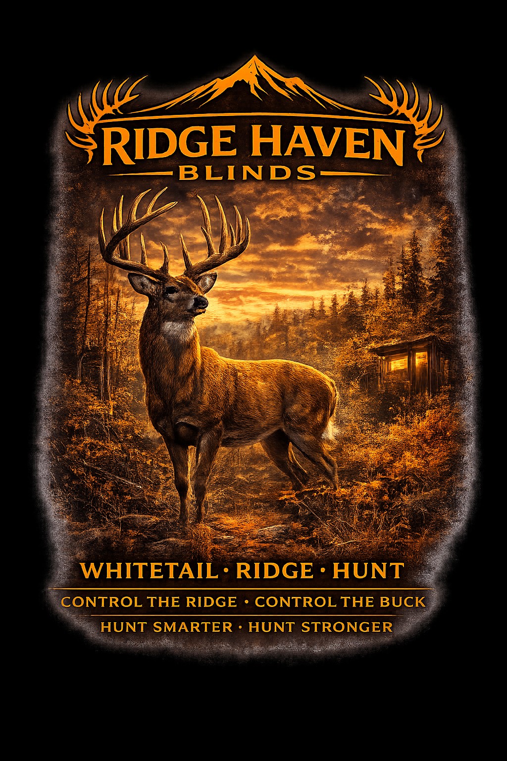 Ridge Haven Blinds Whitetail Ridge Hunt design for standard T-shirt