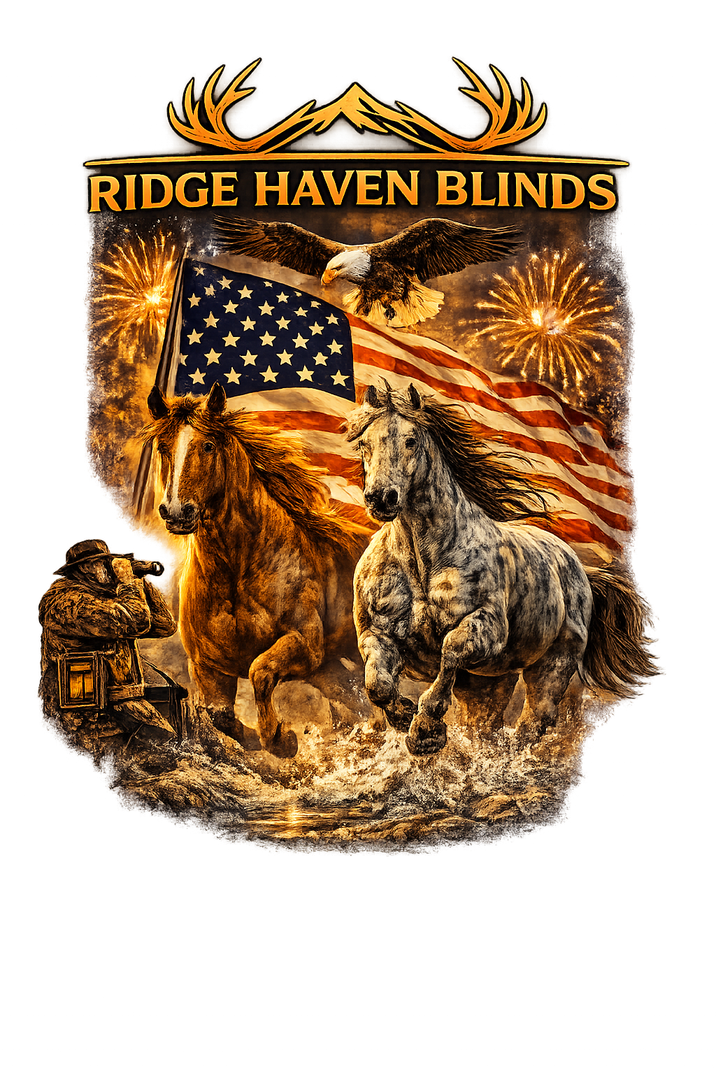 Ridge Haven Blinds Premium / Patriotic T-Shirt