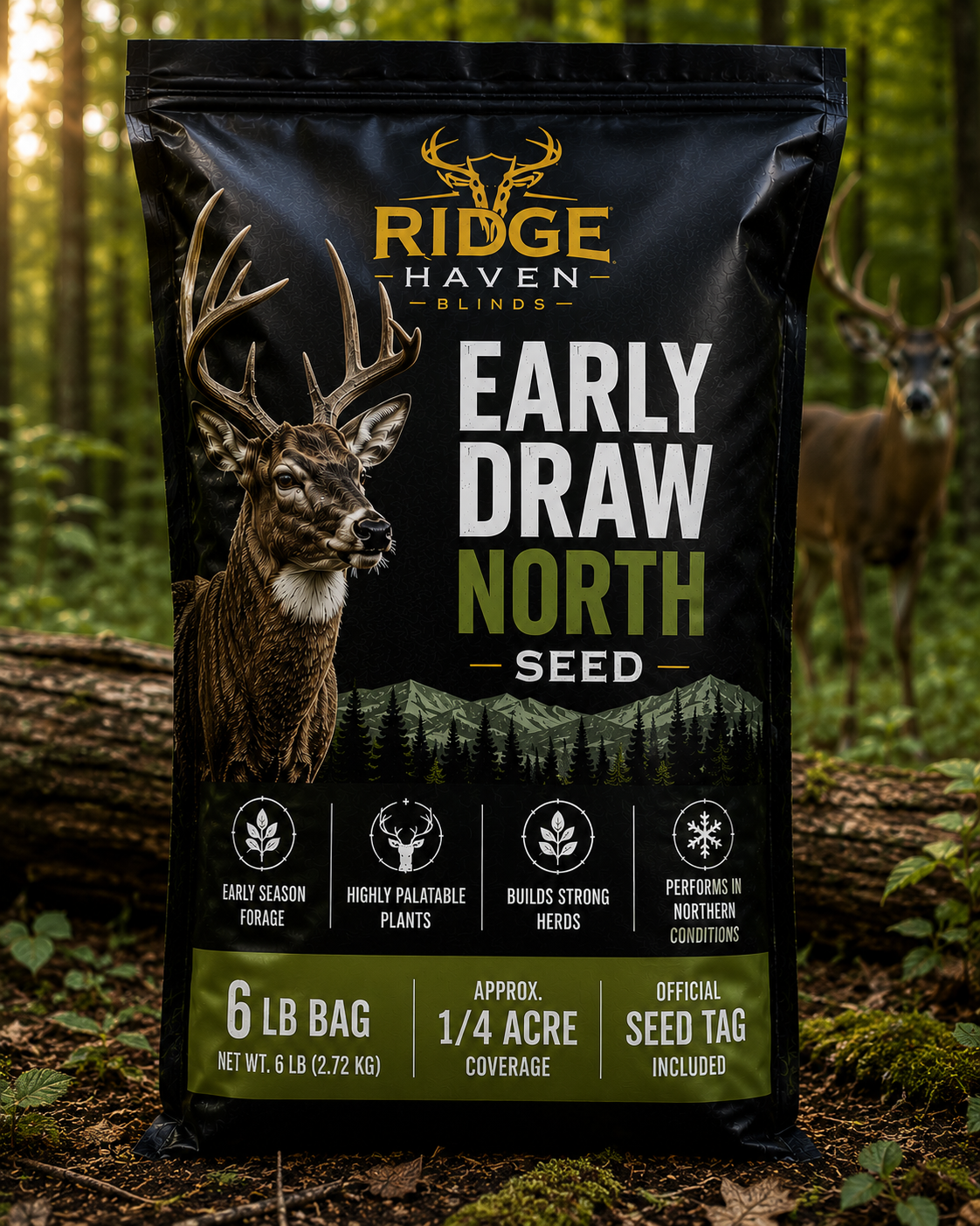 Ridge Haven Blinds Early Draw North fast-establishing food plot seed 6lb bag for early season deer hunting