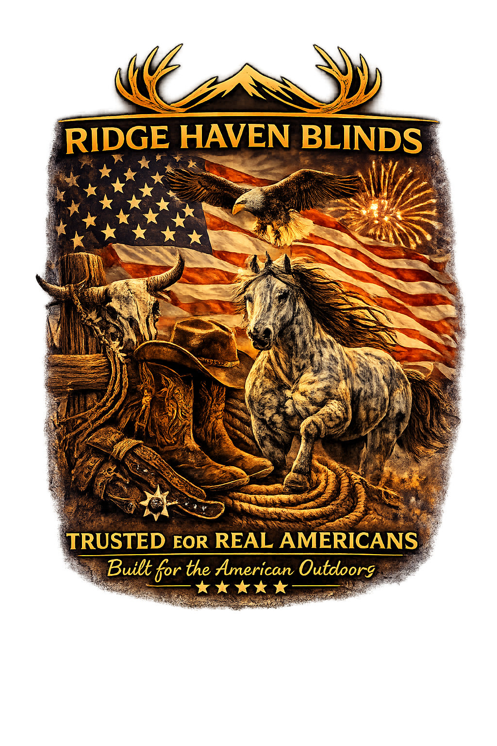 Ridge Haven Blinds Premium / Patriotic T-Shirt