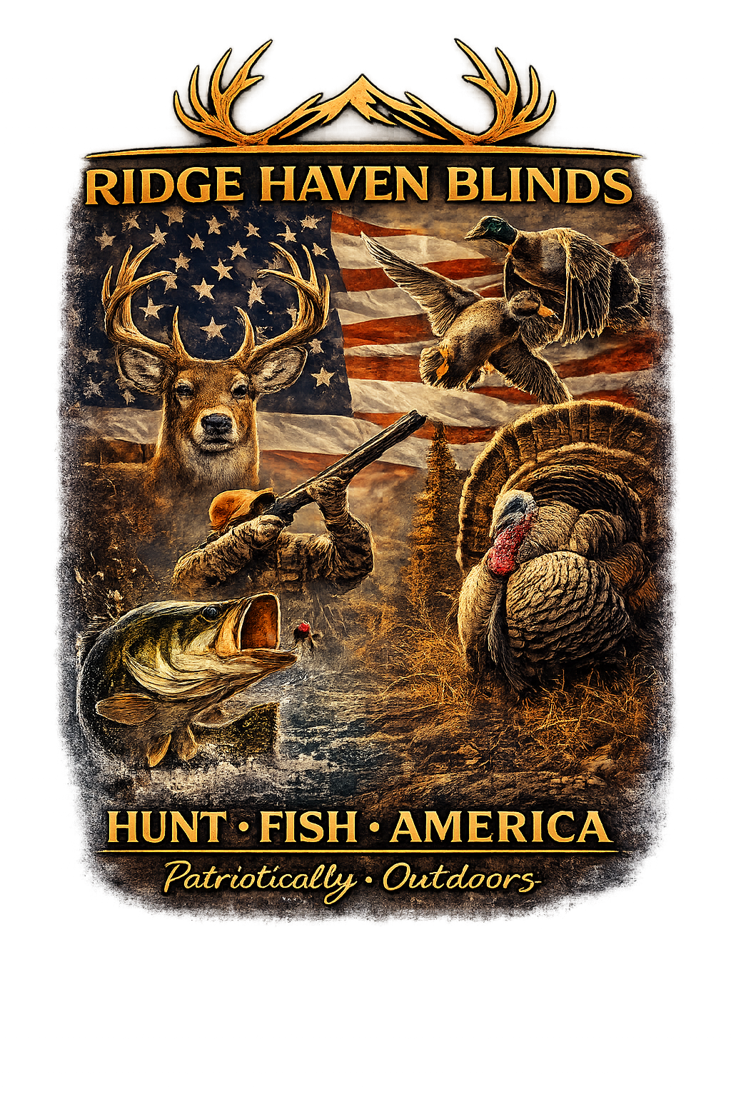 Ridge Haven Blinds Premium / Patriotic T-Shirt