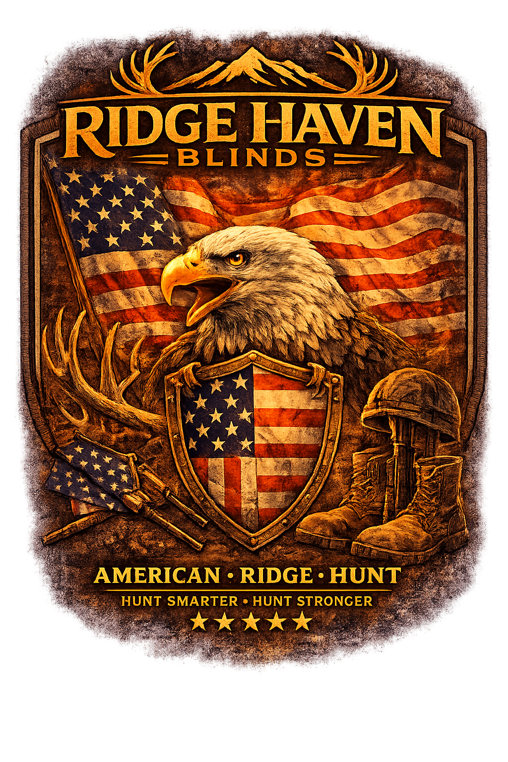 Ridge Haven Blinds Premium / Patriotic T-Shirt