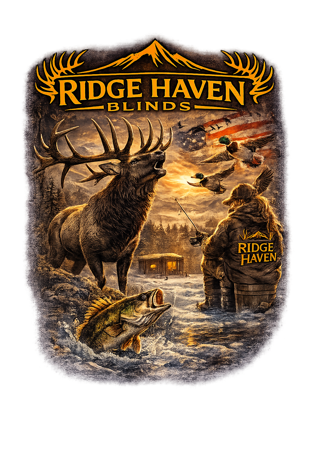 Ridge Haven Blinds Premium / Patriotic T-Shirt