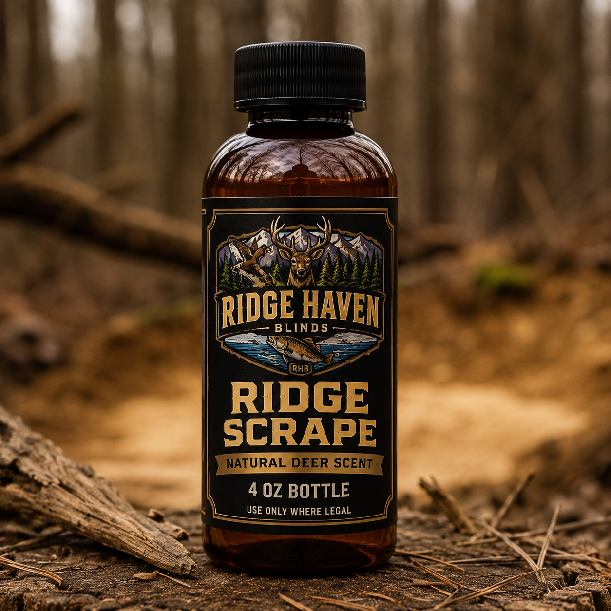Ridge Haven Blinds Natural Deer Scents — 4 oz Bottles (Pre-Order Now)