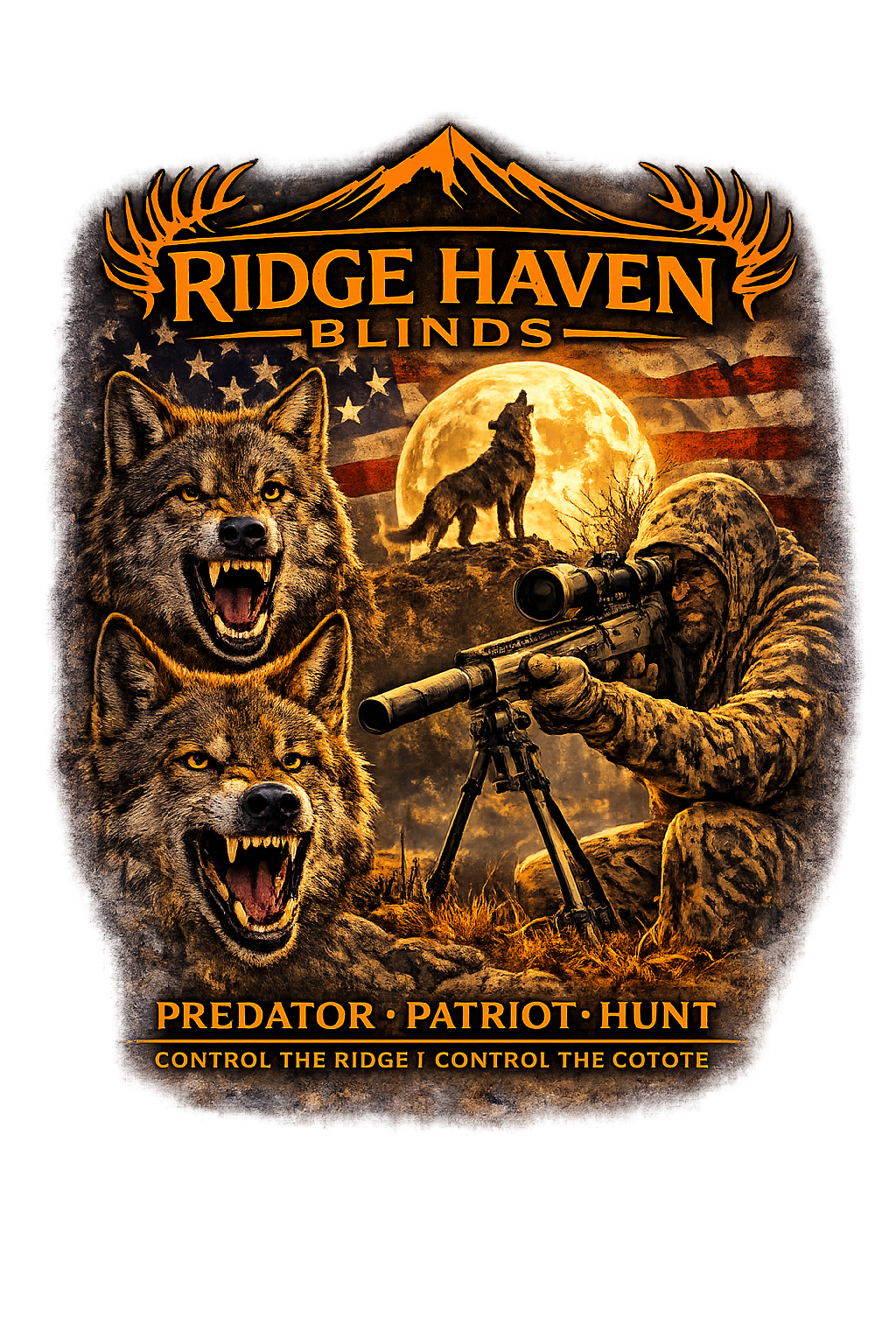 Ridge Haven Blinds Premium / Patriotic T-Shirt