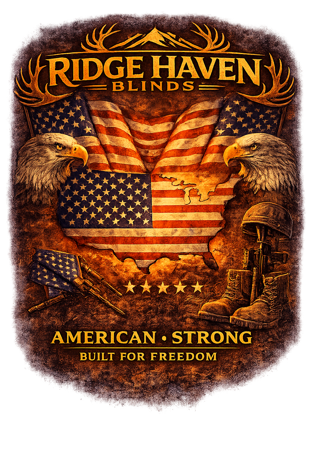 Ridge Haven Blinds Premium / Patriotic T-Shirt