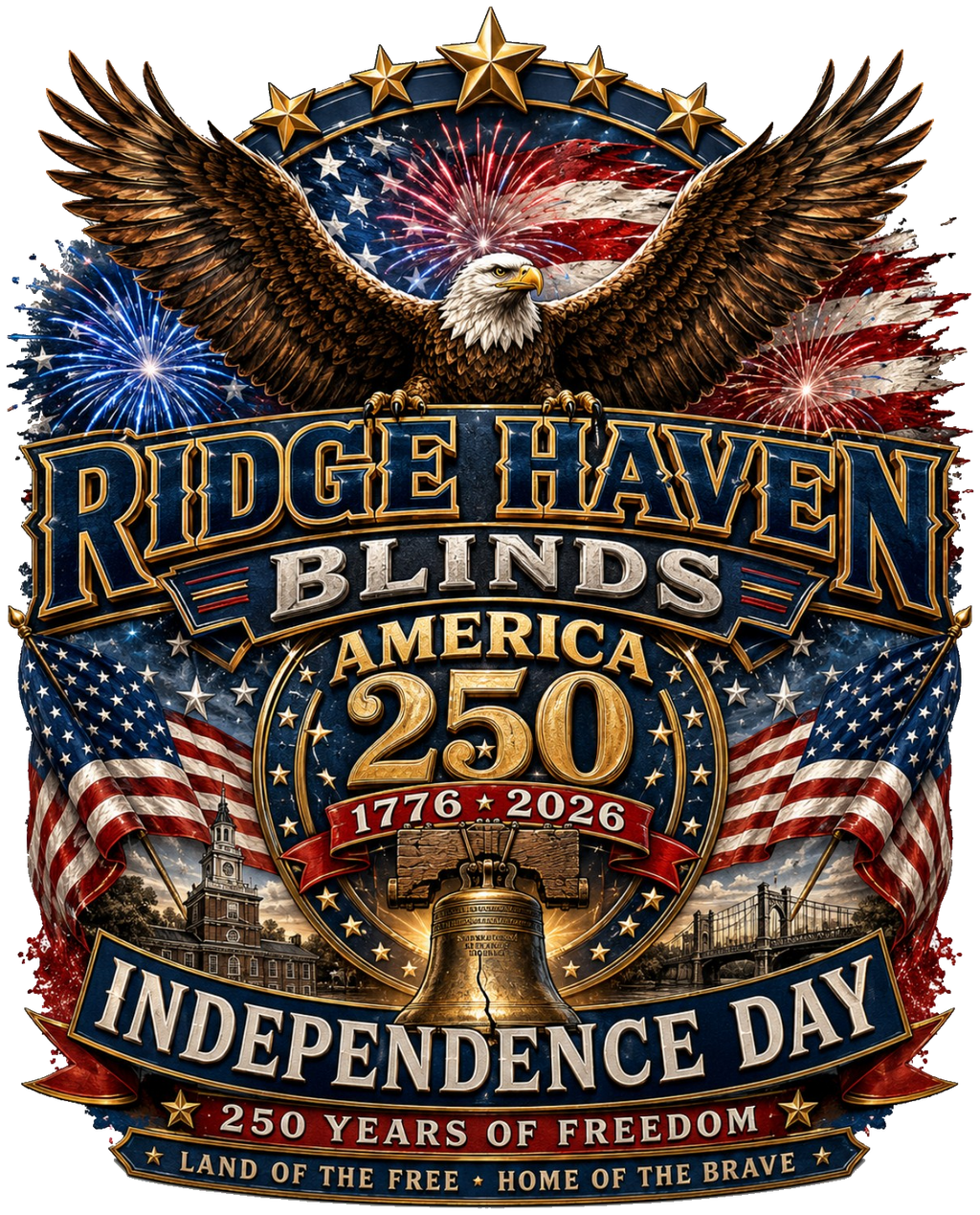 Ridge Haven Blinds Premium / Patriotic T-Shirt