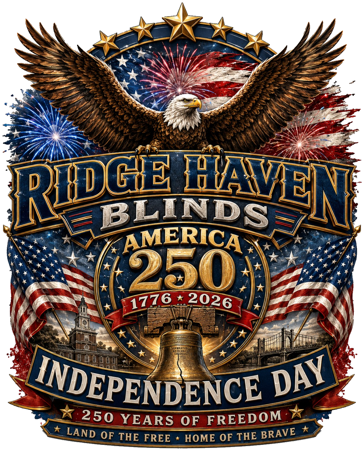Ridge Haven Blinds Premium / Patriotic T-Shirt