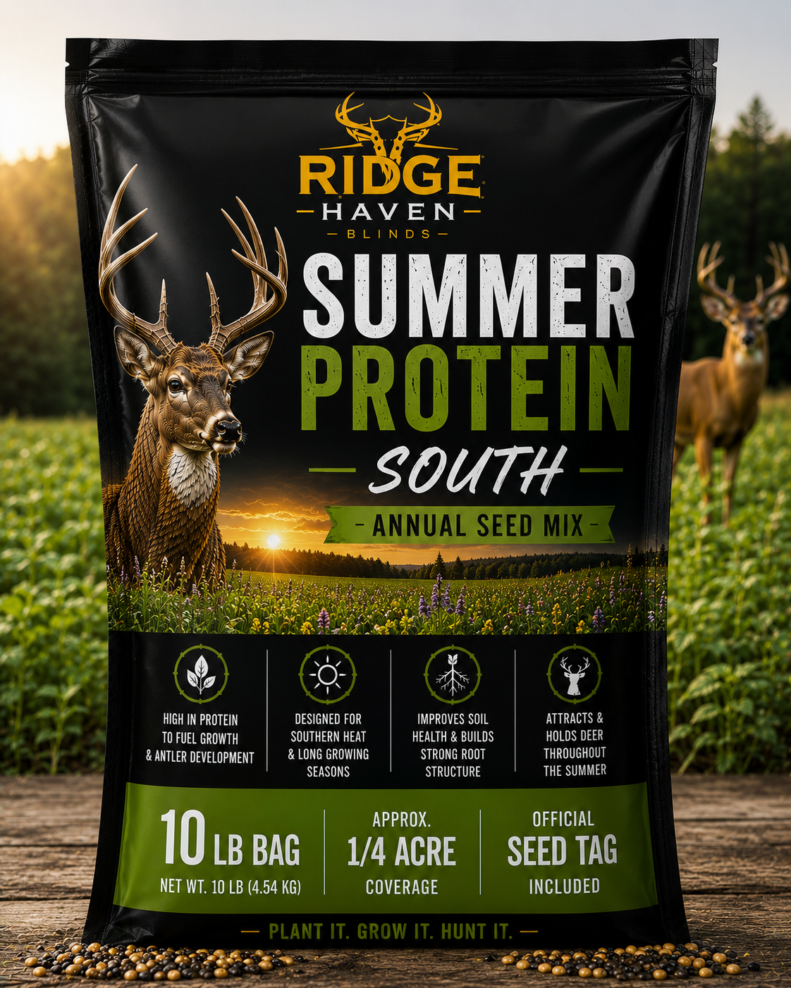 Ridge Haven Blinds Summer Protein South food plot seed for warm season deer nutrition in southern regions