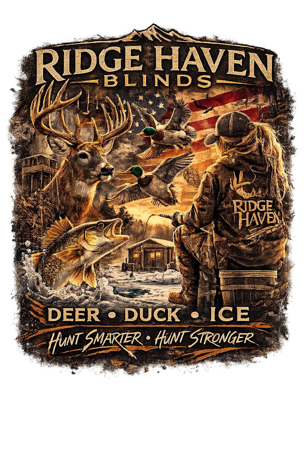 Ridge Haven Blinds Premium / Patriotic T-Shirt