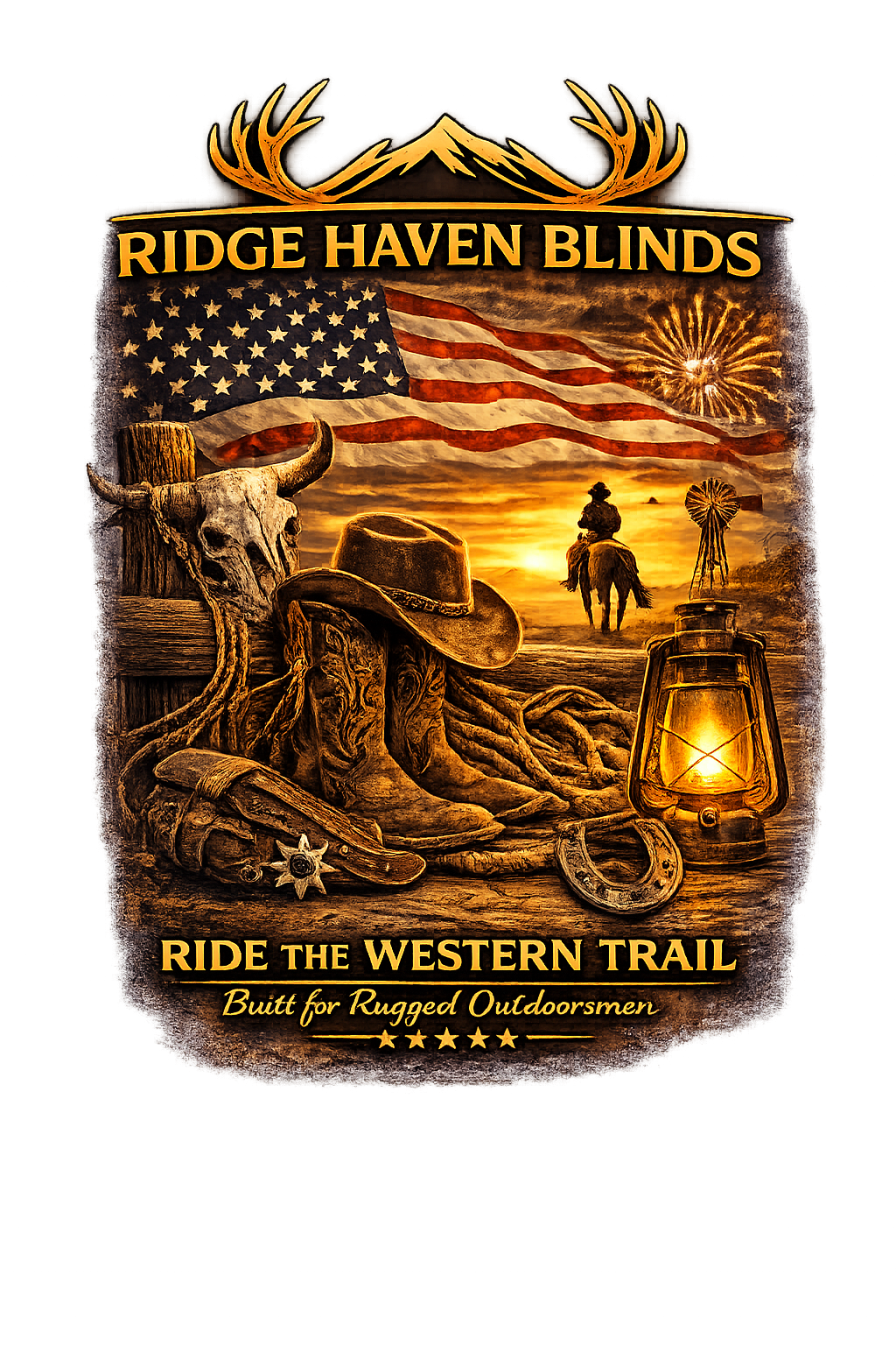 Ridge Haven Blinds Premium / Patriotic T-Shirt