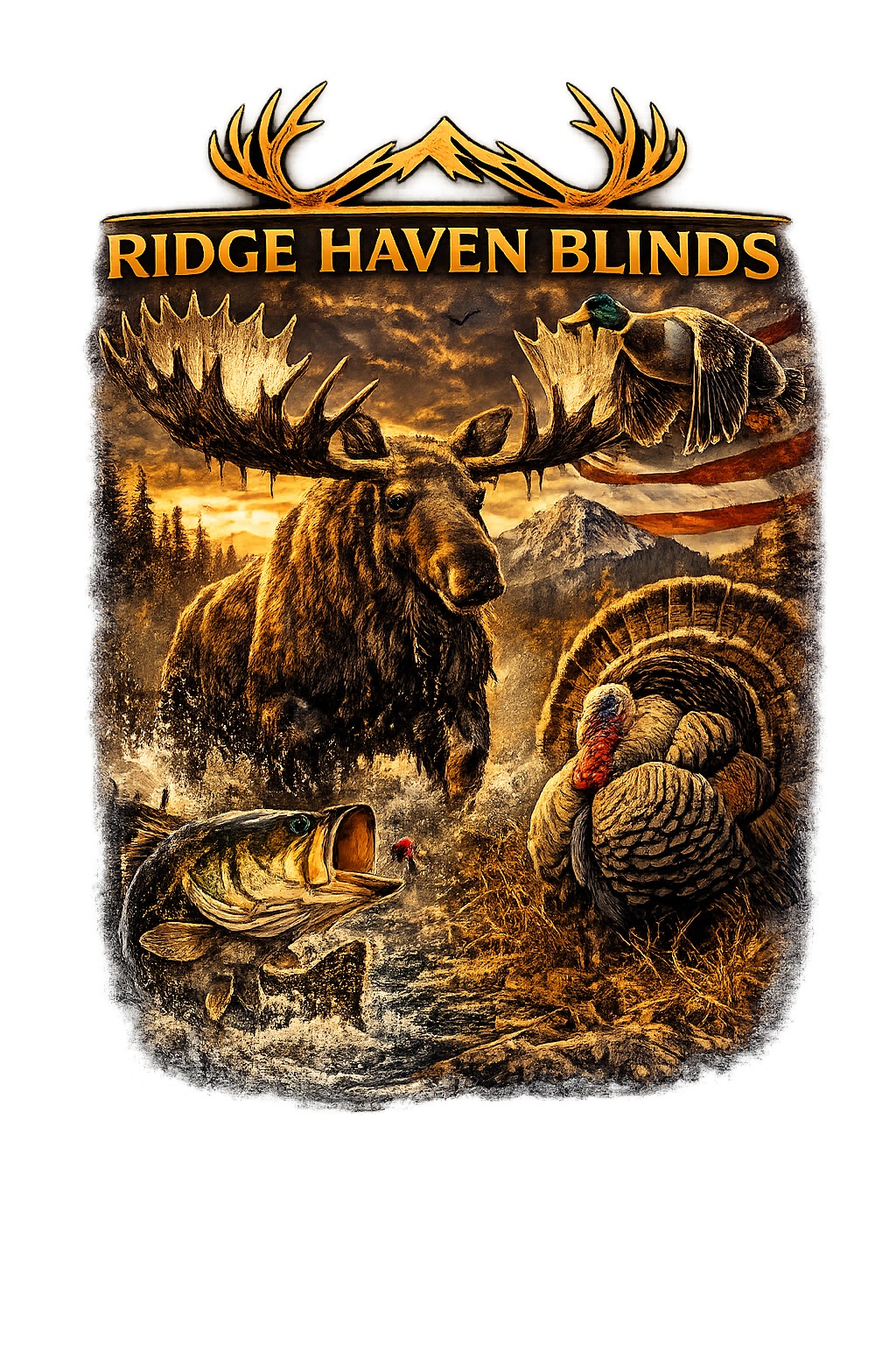 Ridge Haven Blinds Premium / Patriotic T-Shirt